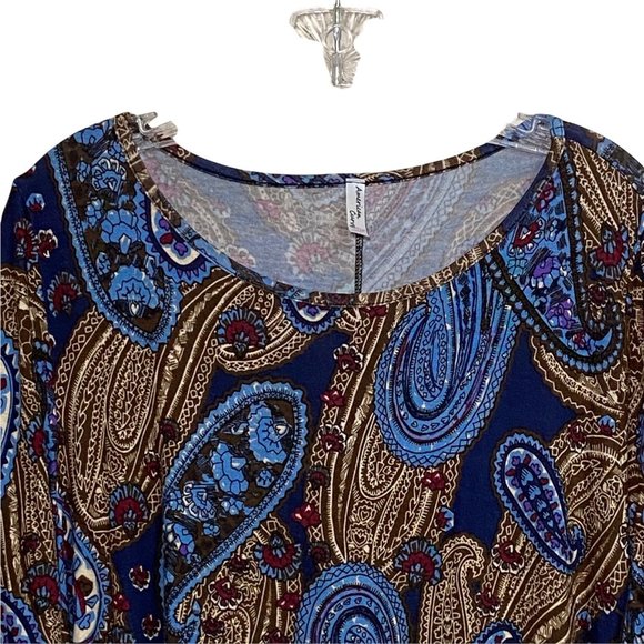 American Curvy Plus Size Paisley Knee/Mini Shift Dress Size 2X - Picture 7 of 11